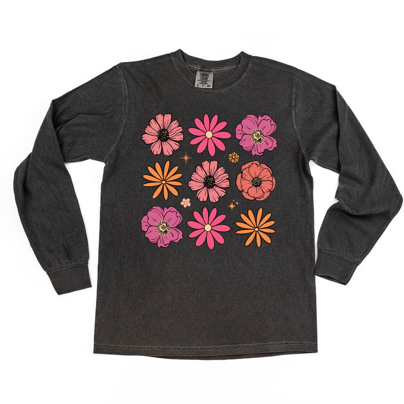 3x3 Spring Flowers - Long Sleeve Comfort Colors Tee