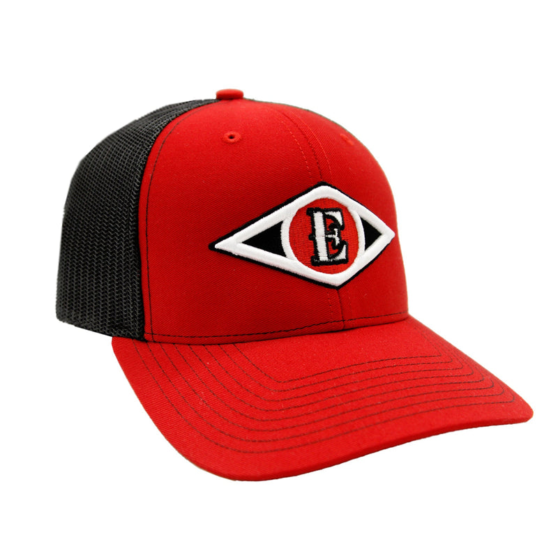 Leones del Escogido - Embroidered, Mesh Trucker Red / Black Caps