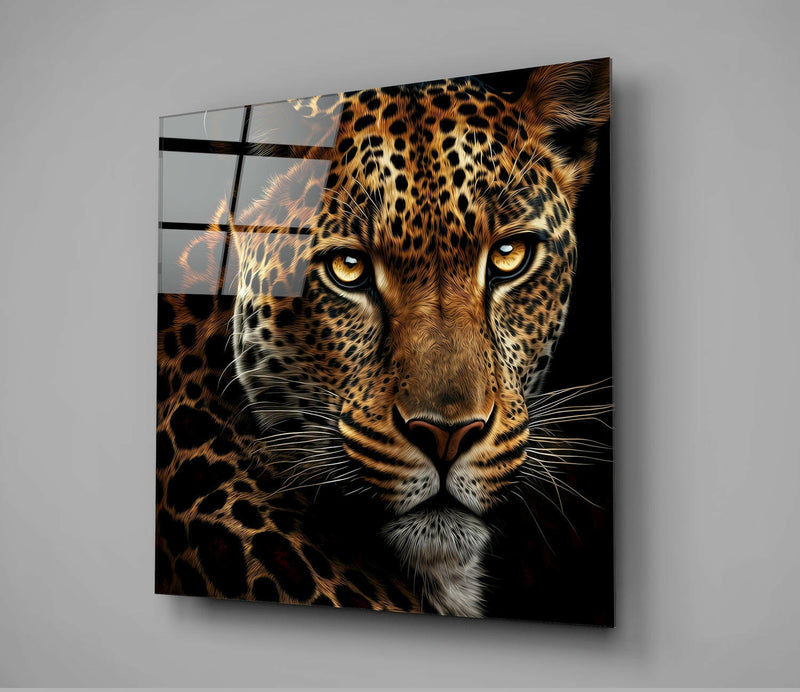 Leopard Glass Wall Art  || Designer Collection