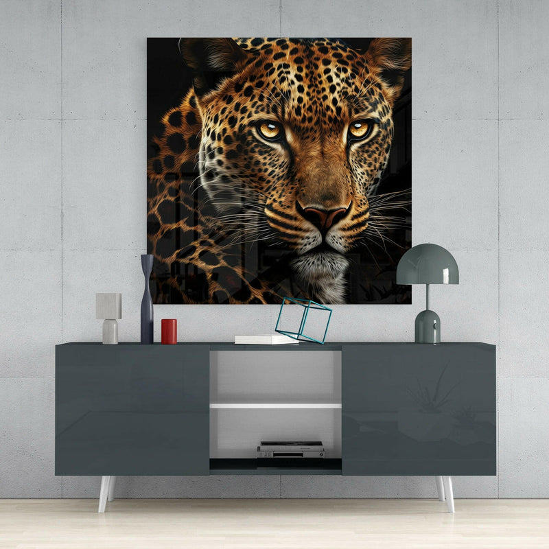 Leopard Glass Wall Art  || Designer Collection