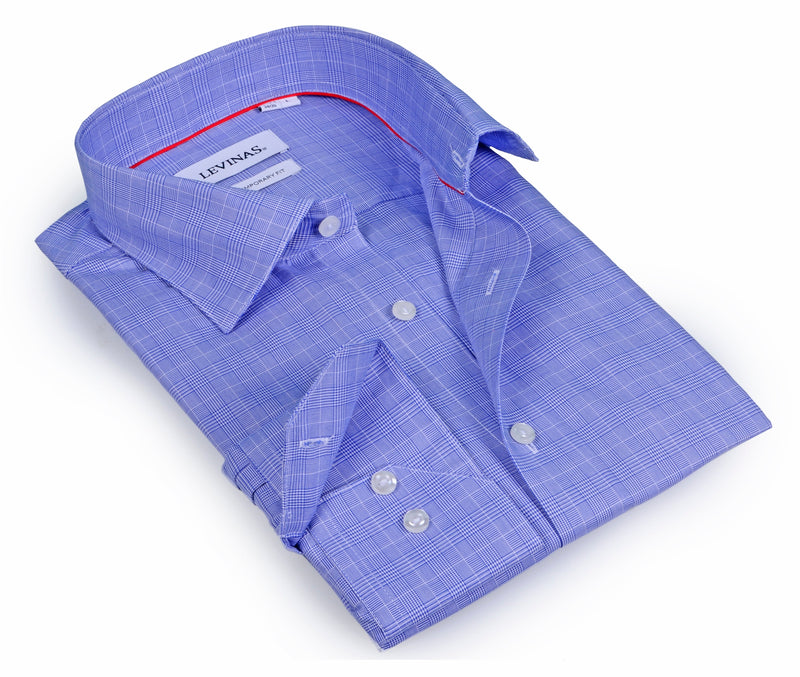 Levinas Contrast Collar Button-Up Shirt //  - Contemporary Fit - contrast  trimming - final sale