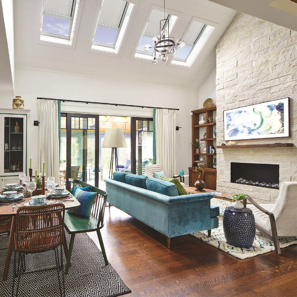 VELUX Fixed Curb Mount Skylight - White Solar Powered Shade