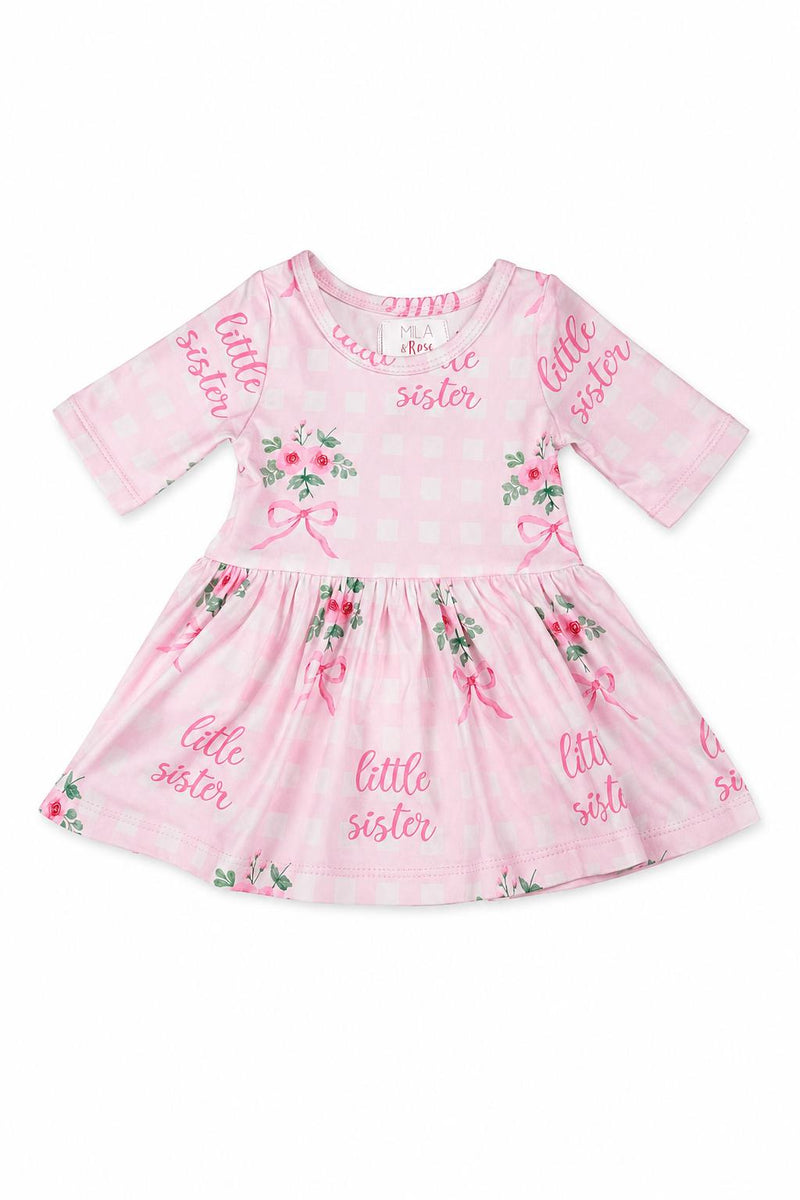Little Sister Floral 3/4 Twirl Bodysuit