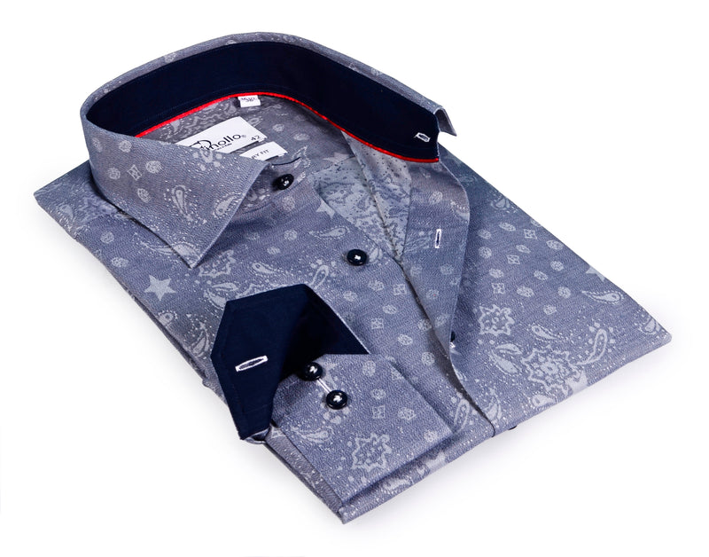 Long Sleeve Shirt with contract trimming // Dual cuffs // contemporary fit