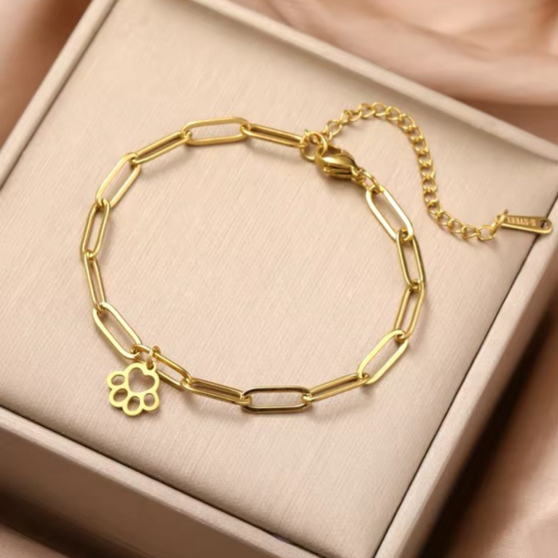 LoyalPrint Delicate Paw Print Link Bracelet