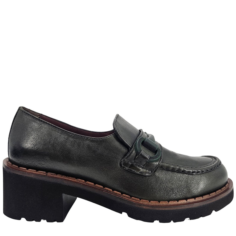 Green Lug Sole Chunky Loafer