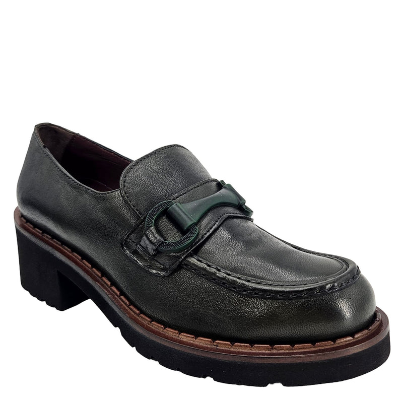 Green Lug Sole Chunky Loafer