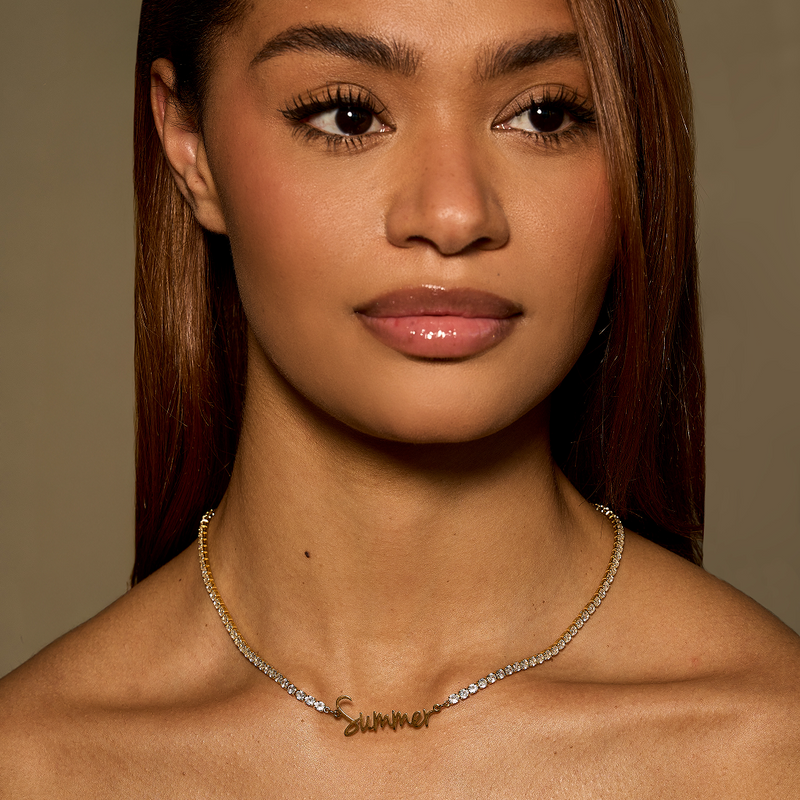 Luxury Script Name Necklace with Tennis Chain