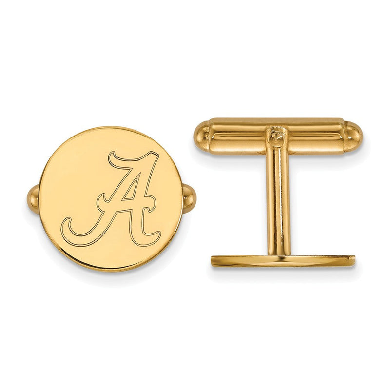 14k Yellow Gold University of Alabama Initial A Cuff Links