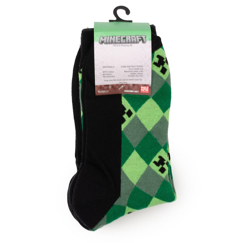 Minecraft Creeper Men's Sock Set – 3 Pairs