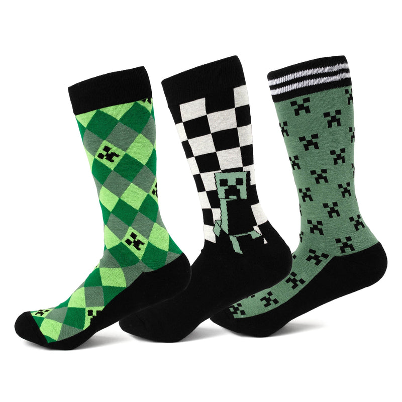 Minecraft Creeper Men's Sock Set – 3 Pairs
