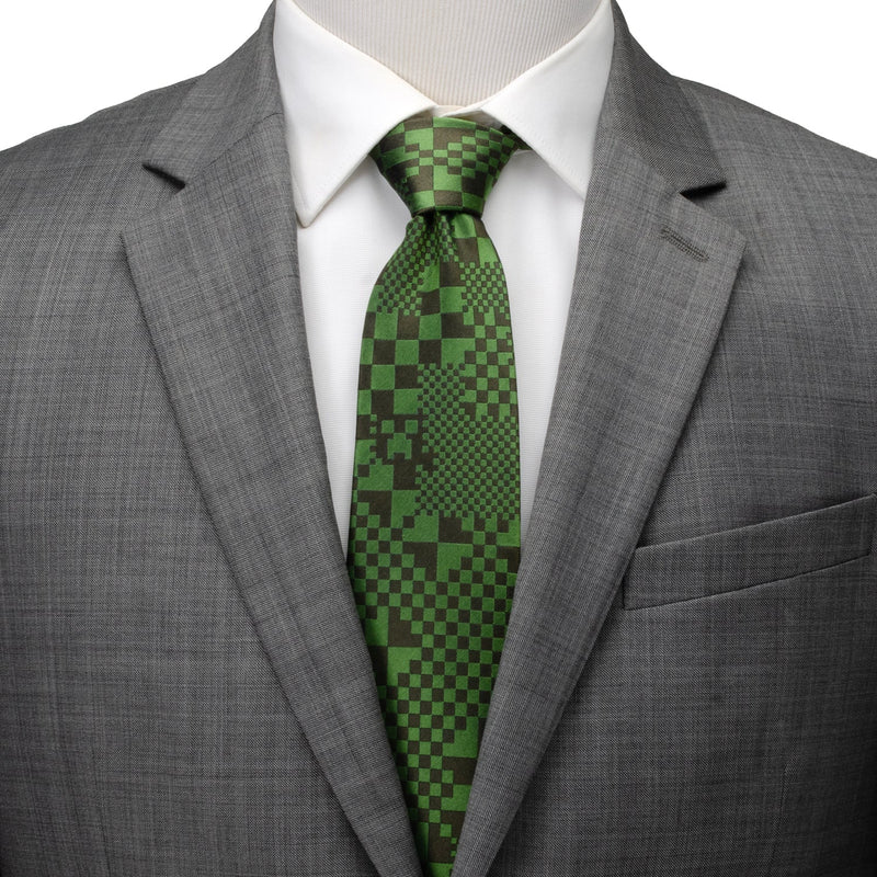 Minecraft Pixelated Creeper Green Men's Tie