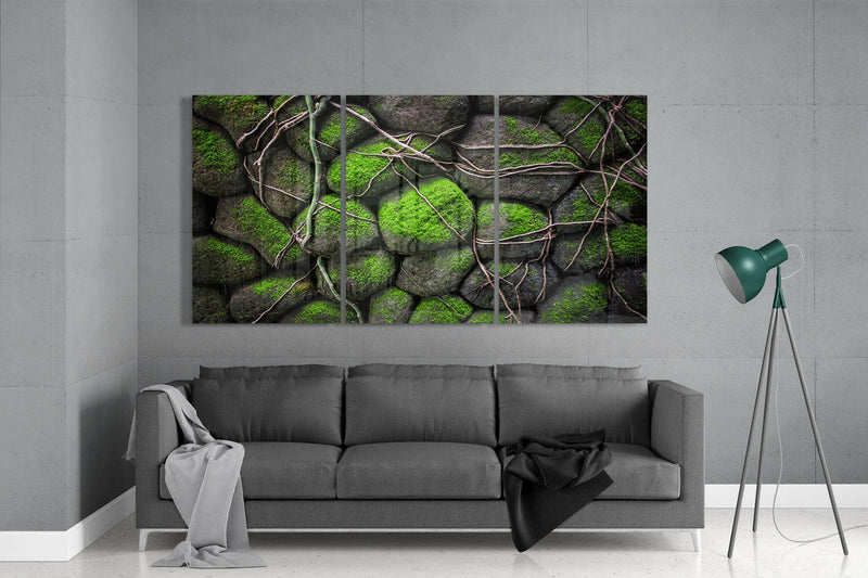 Mossy Stones Mega Glass Wall Art