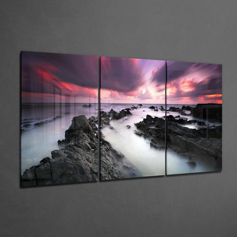 Foggy Sea Mega Glass Wall Art