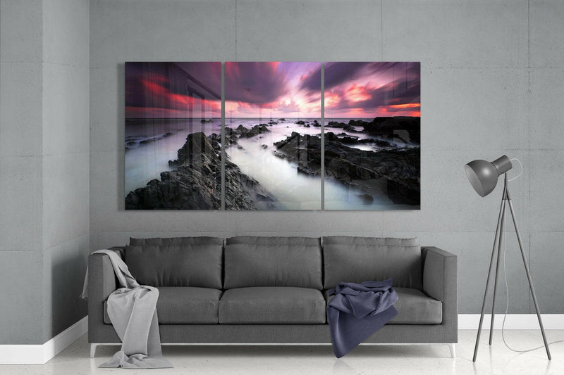 Foggy Sea Mega Glass Wall Art