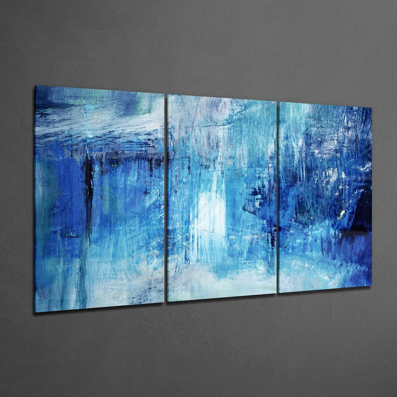Abstract Blue Mega Glass Wall Art