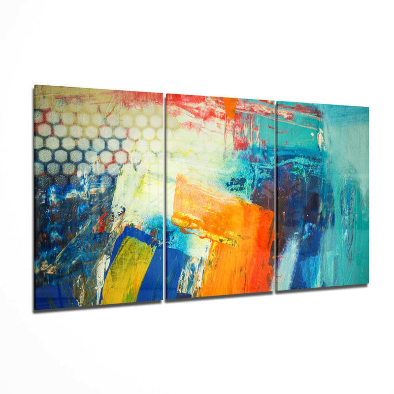 Colorful Brush Strokes Mega Glass Wall Art