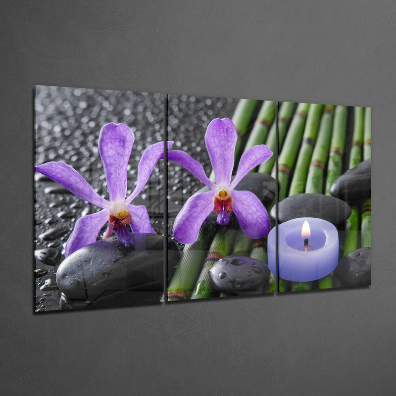 Purple Orchid Mega Glass Wall Art