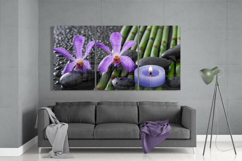 Purple Orchid Mega Glass Wall Art