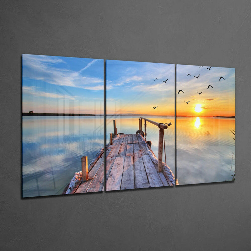 Sunset on the Beach Mega Glass Wall Art