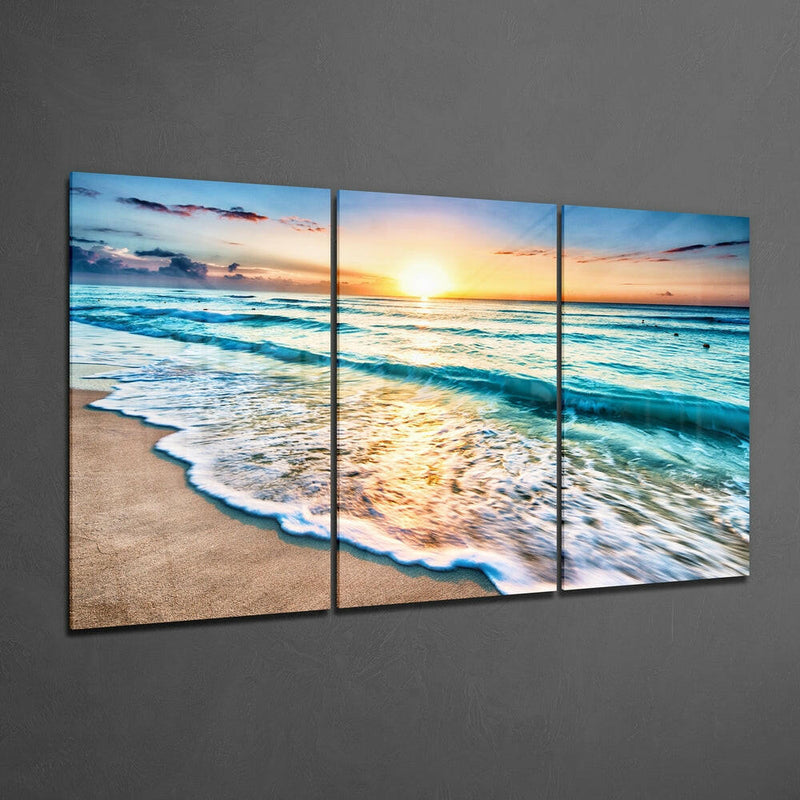 Turquoise Beach Glass Wall Art