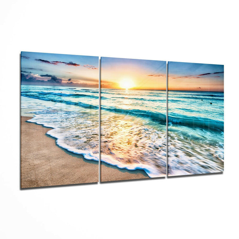 Turquoise Beach Glass Wall Art