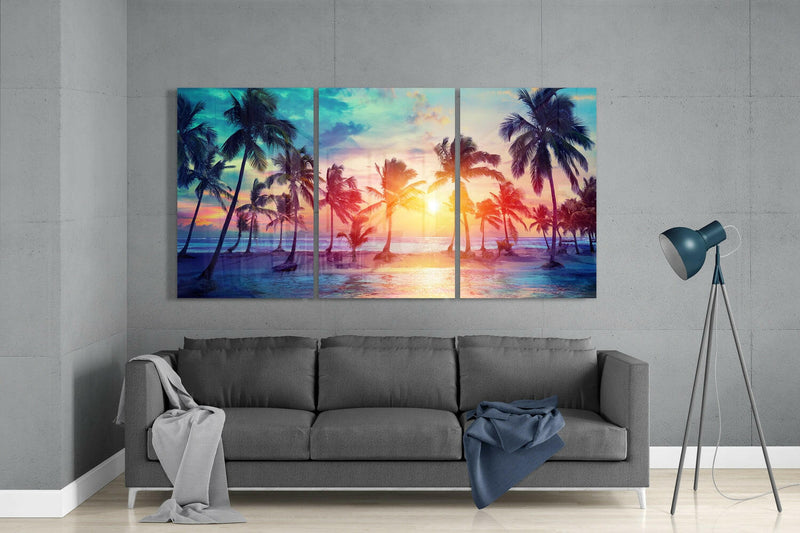 Palm Glass Wall Art