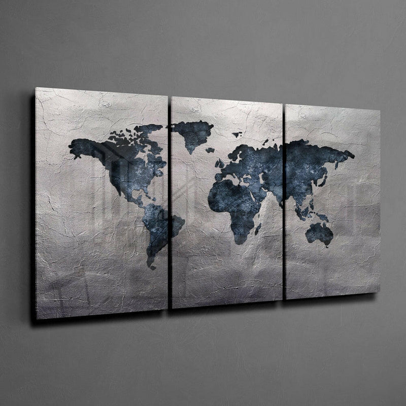 World Map Mega Glass Wall Art