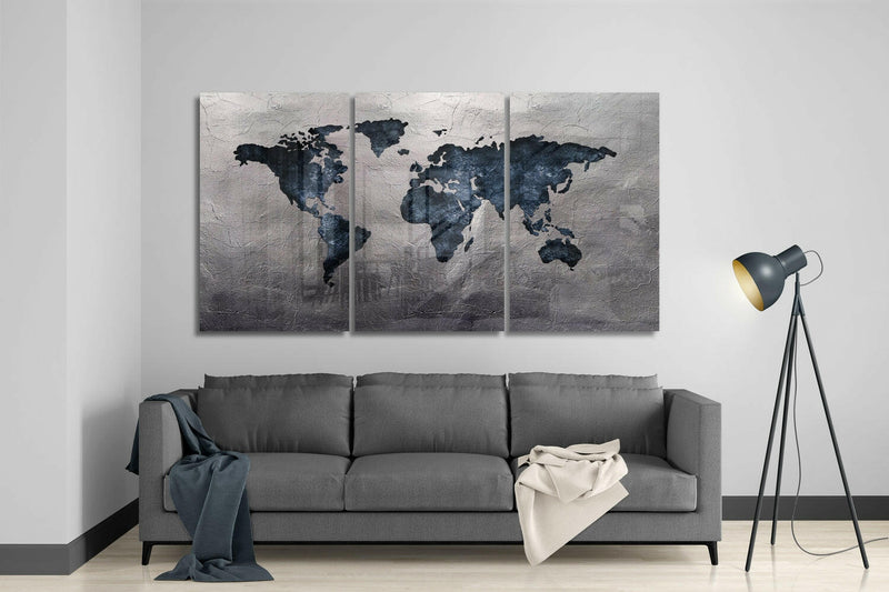 World Map Mega Glass Wall Art