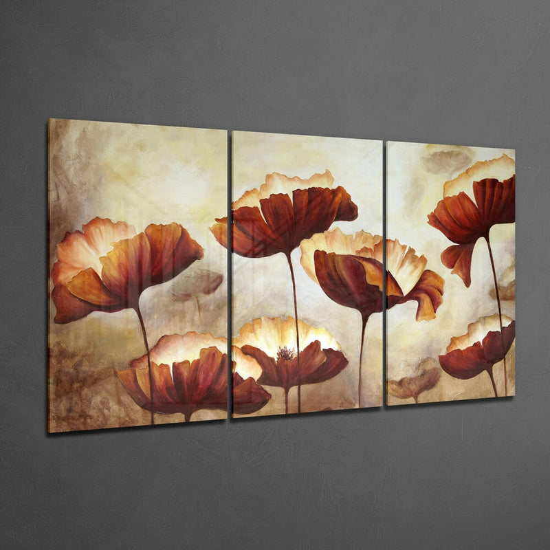 Poppies Glass Wall Art