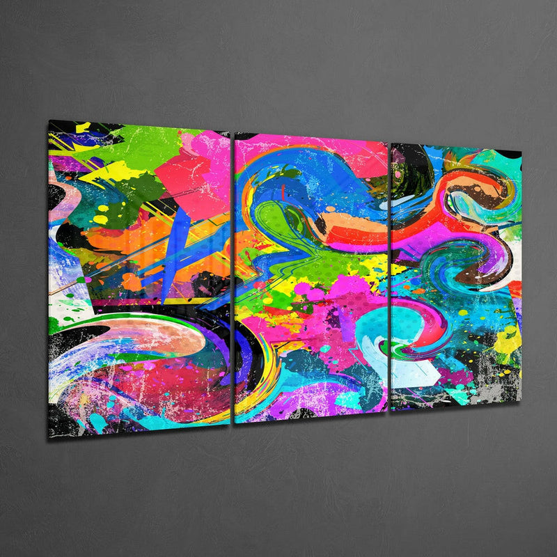 Dance of Colors Glass Wall Art
