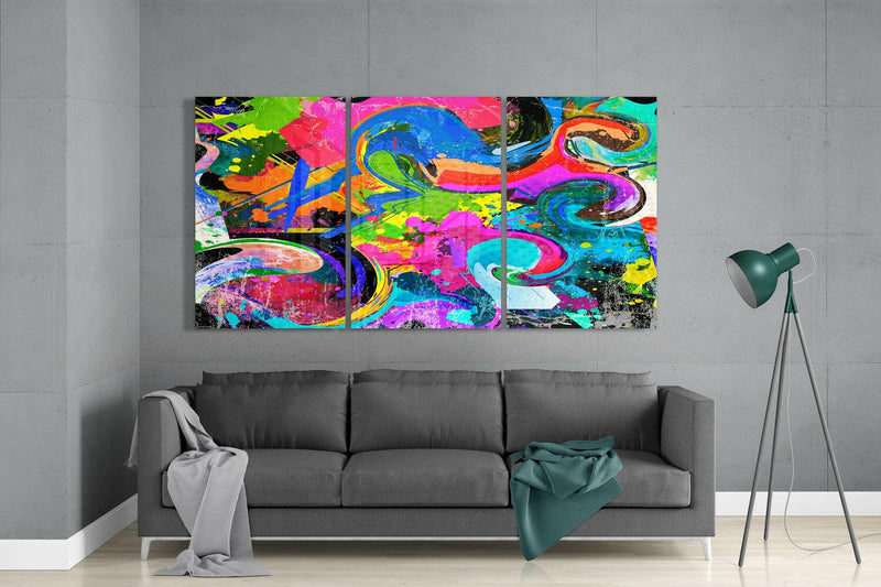 Dance of Colors Glass Wall Art