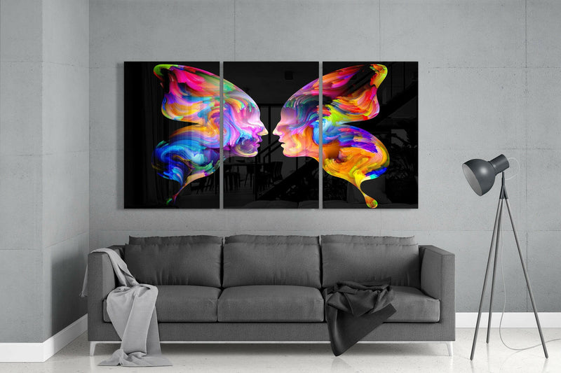 Two Sides of a Butterfly Glass Wall Art