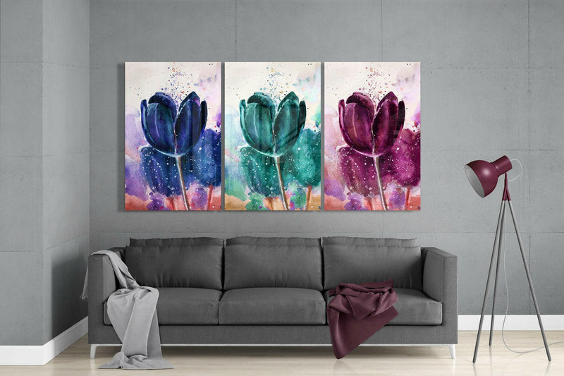 Tulips Glass Wall Art