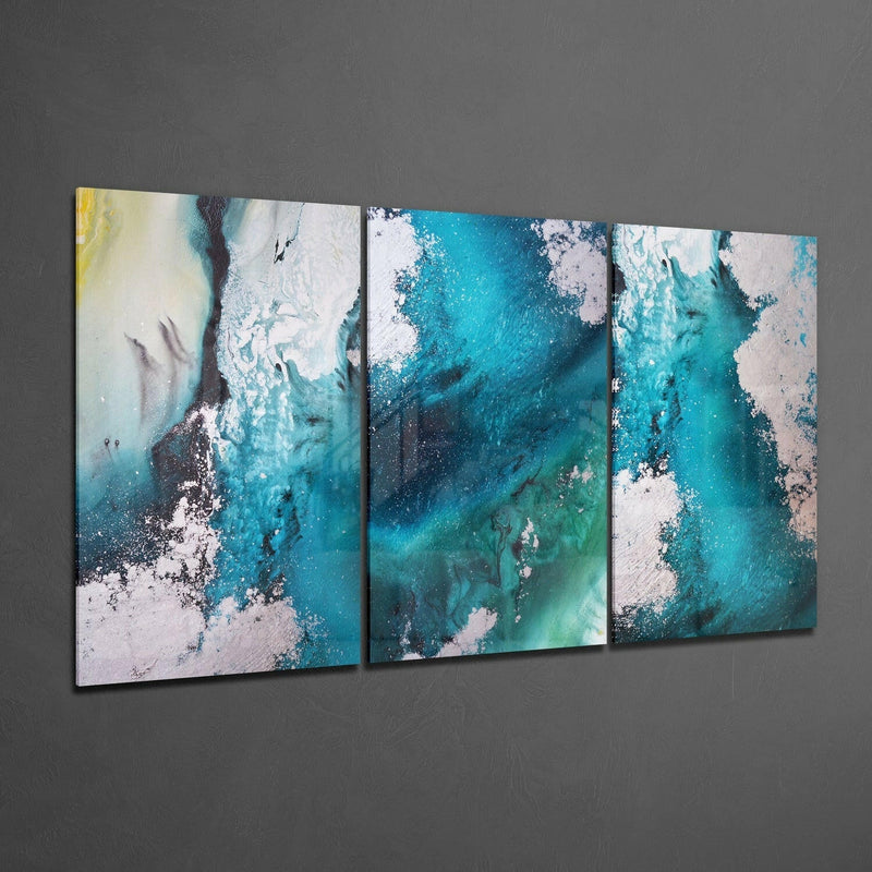 Abstract Blue Glass Wall Art