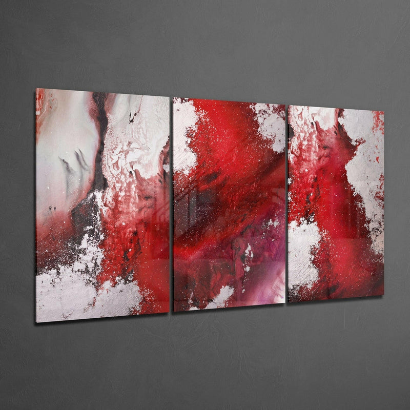 Abstract Red Glass Wall Art