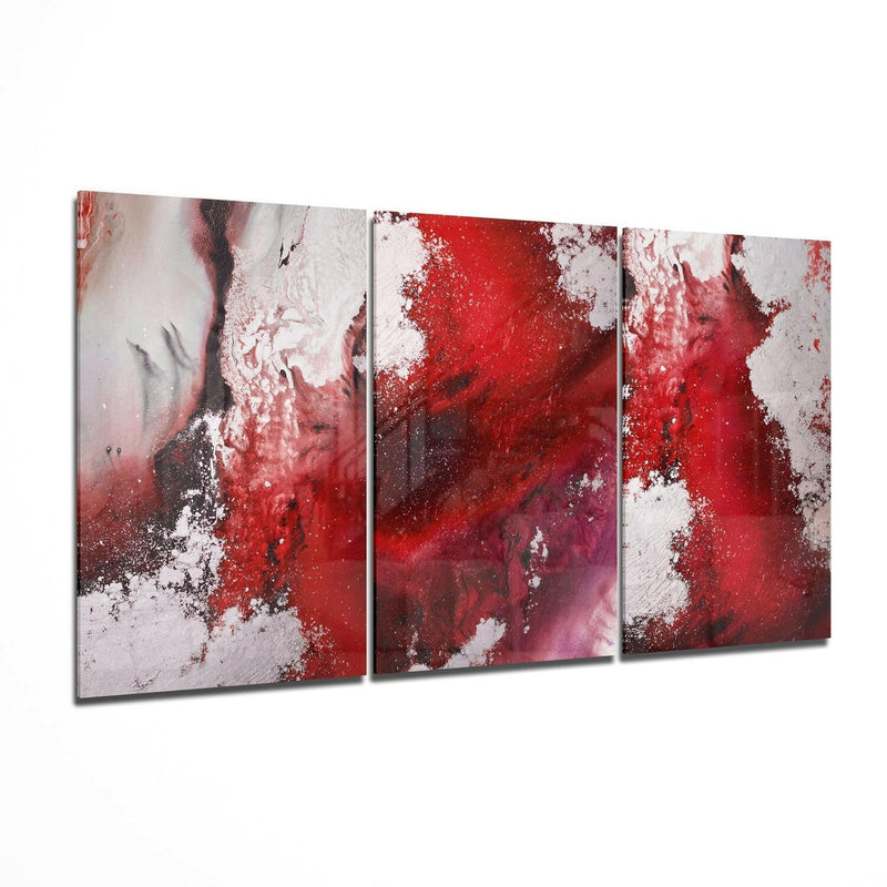Abstract Red Glass Wall Art