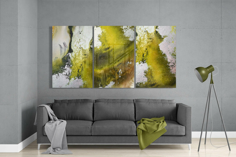 Abstract Green Mega Glass Wall Art