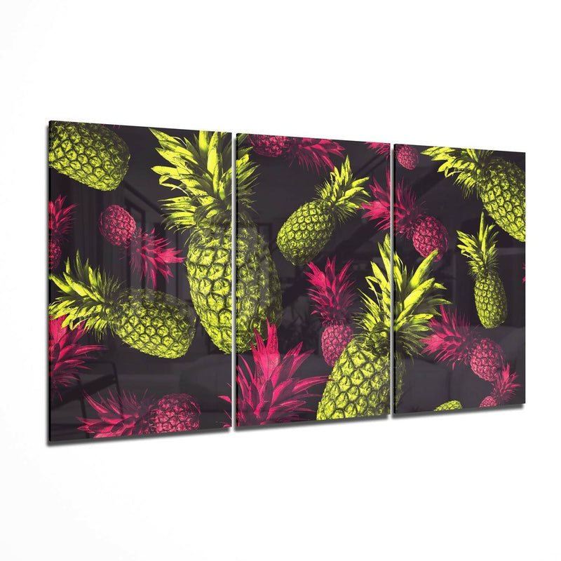 Pineapples Glass Wall Art