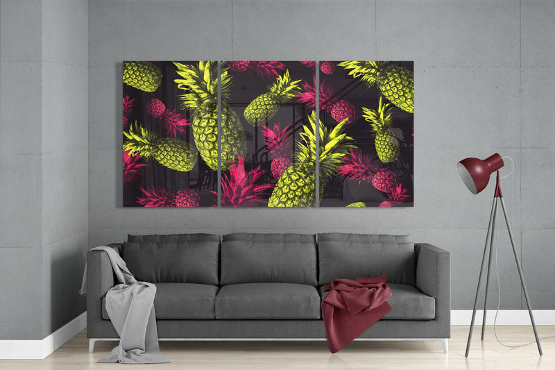 Pineapples Glass Wall Art