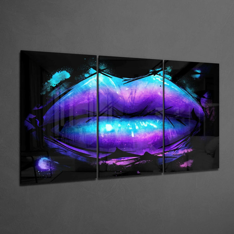 Lips Glass Wall Art