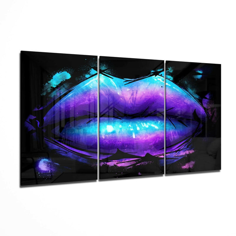 Lips Glass Wall Art
