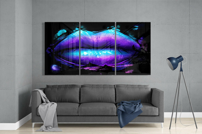 Lips Glass Wall Art
