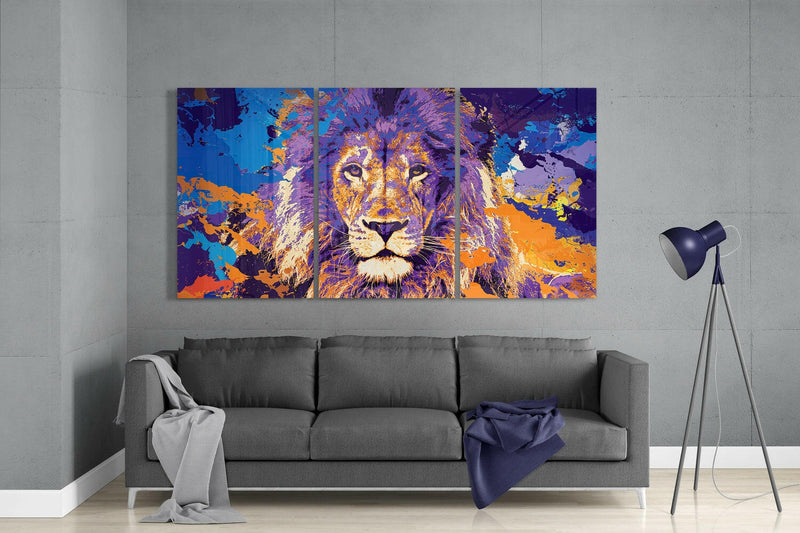 Lion Mega Glass Wall Art