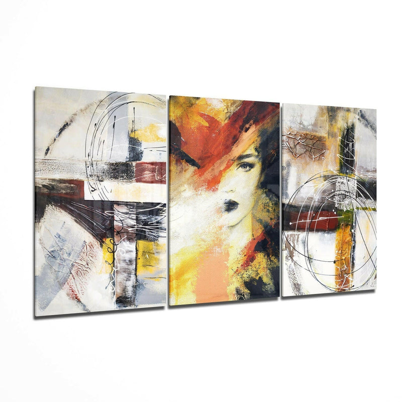 Women and Shapes Glass Wall Art