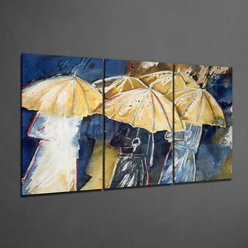 Umbrellas Glass Wall Art