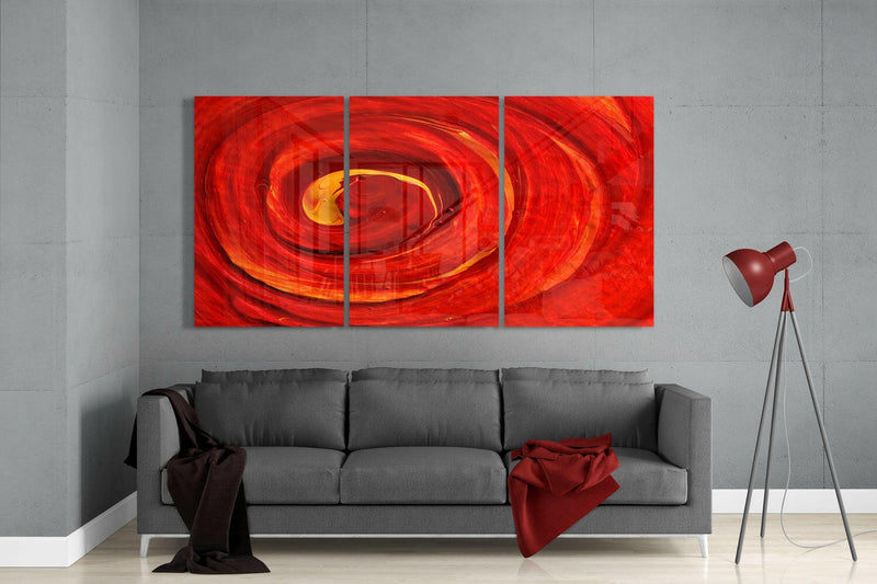 Red Loop Glass Wall Art