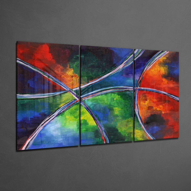 Circular Colors Glass Wall Art