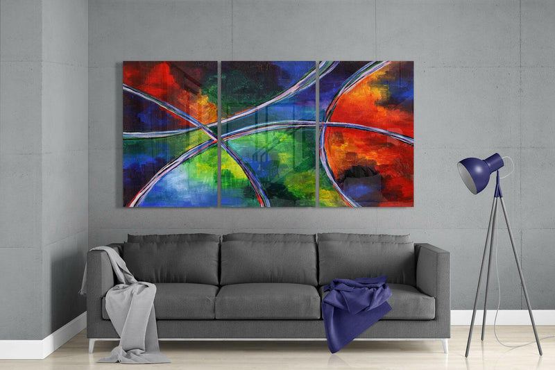 Circular Colors Glass Wall Art