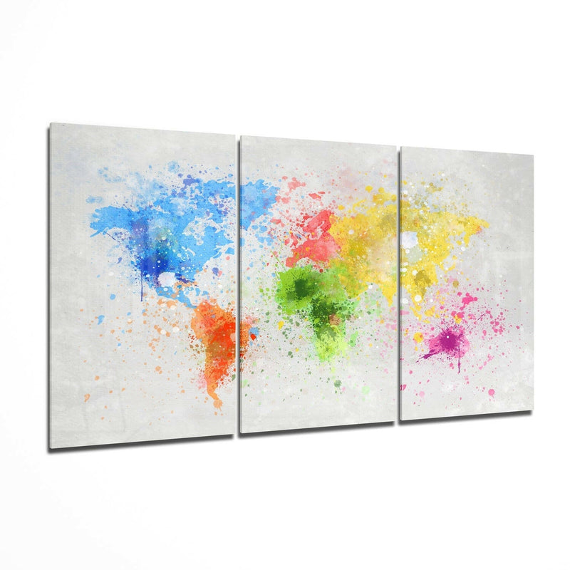 World Map Glass Wall Art